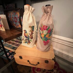 WHEAT FLORAL WINE BAG COLOR