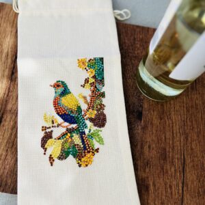 CREAM BIRD WINE BAG