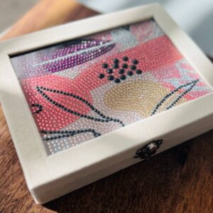 MULTI COLOR BEIGE  sueded JEWELRY BOX