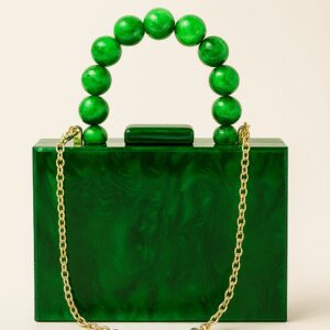 Sophistication on your arm- Block Acrylic Handbag Forest Green