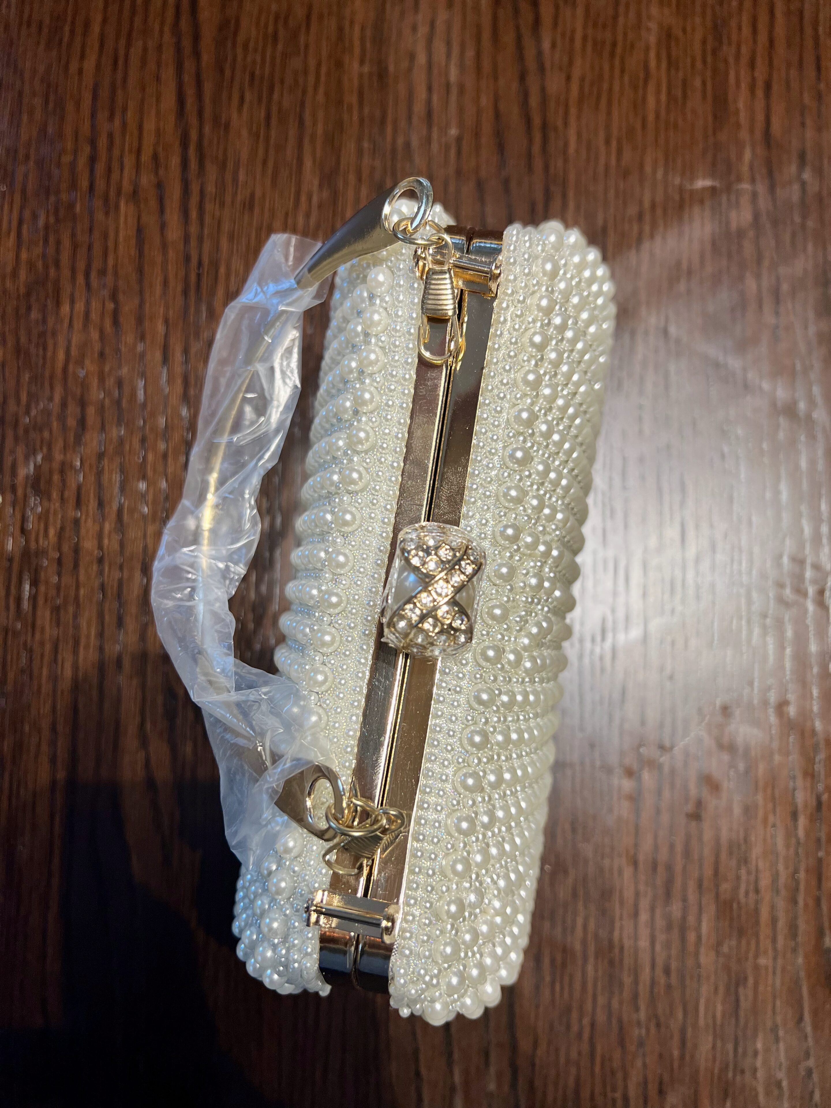Pearl Beaded Handbag with Pearl Closure - Image 3