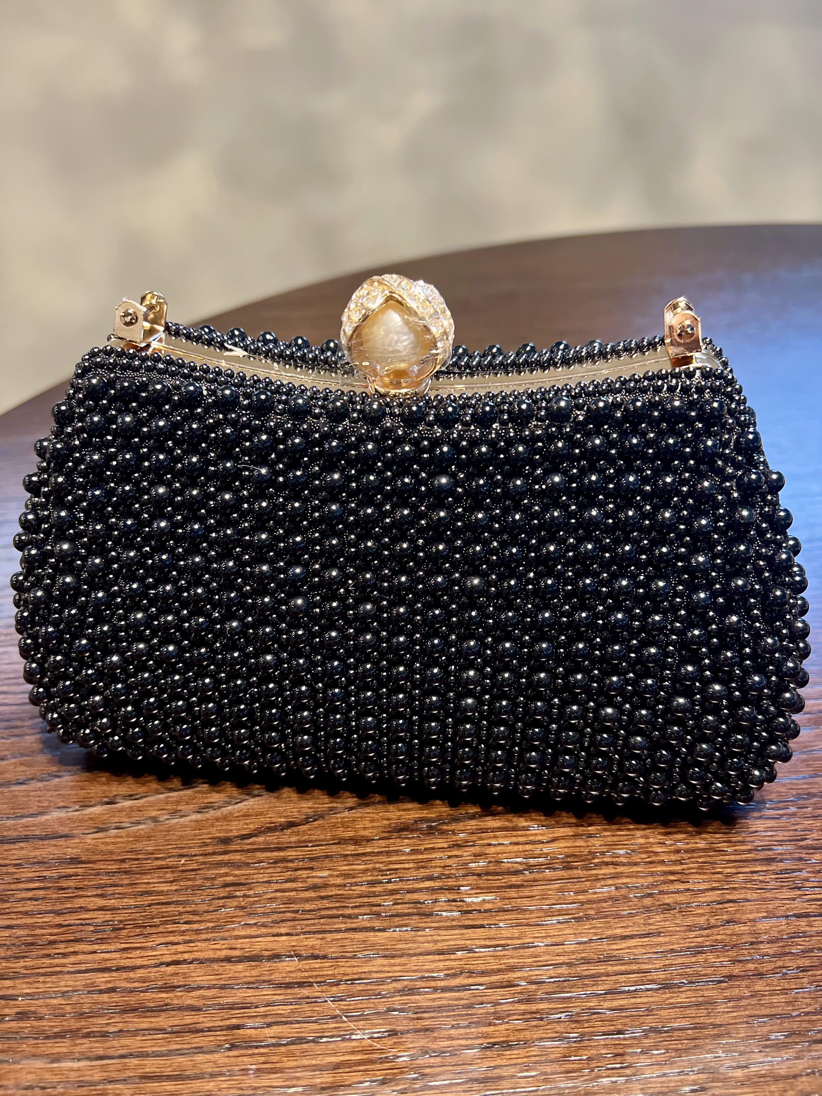 Pearl Beaded Handbag with Pearl Closure - Image 5