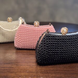 Pearl Beaded Handbag with Pearl Closure