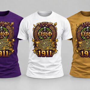 Omega Psi Phi Purple & Gold Principle Designs